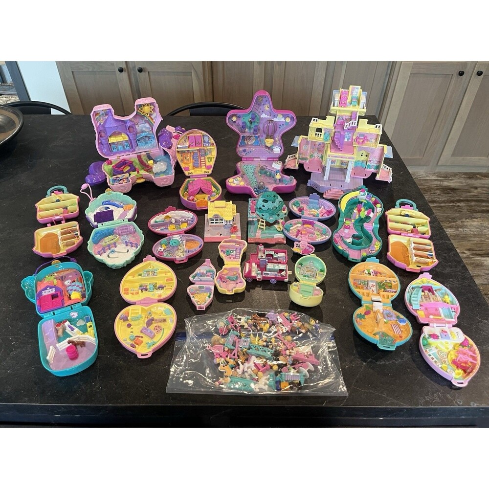 Vintage Bluebird Polly Pocket LOT Buildings / Figurines / Horses / Minis 1990s